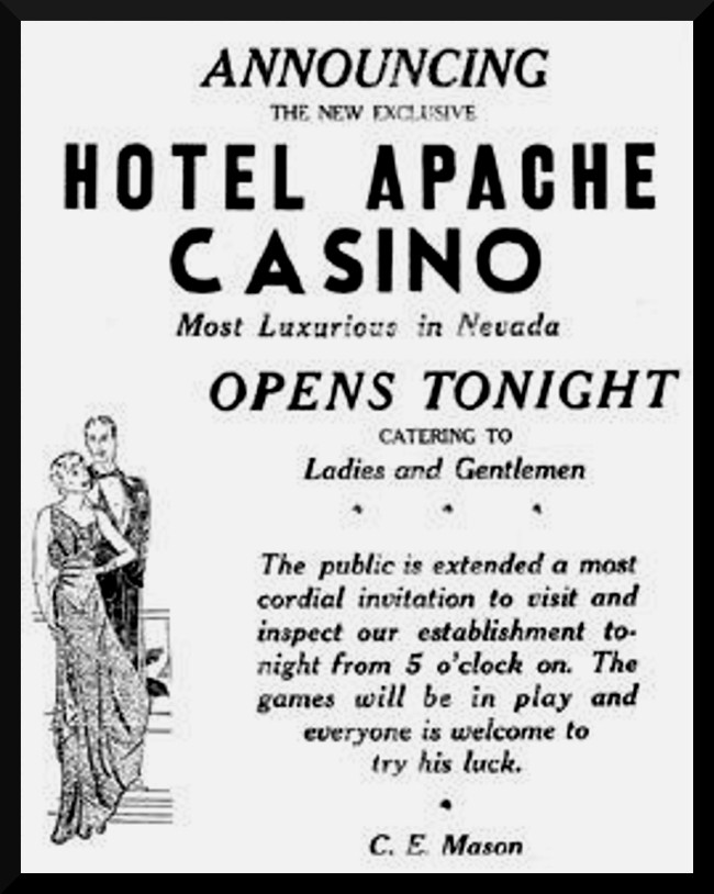 Apache Hotel Casino opens tonight