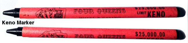 Cool old Four Queens Keno markers!