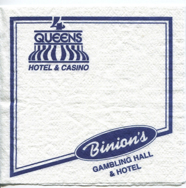  Four Queens / Binion's bar napkin